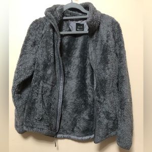 OAK GRAY FUZZY ZIP UP SIZE M